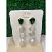 J. Crew Jewelry | J. Crew Freshwater Pearl Earrings With Green Gem Nwt Brand New | Color: Green/White | Size: Os