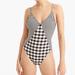 J. Crew Swim | J. Crew Deep V-Neck One-Piece Swimsuit, Gingham Size 8, 10, 12 Nwt | Color: Black/White | Size: Various