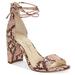 Jessica Simpson Shoes | Jessica Simpson Nehah Open Toe Ankle Tie Sandal Chunky Heels Pink Snakeskin 7.5 | Color: Black/Pink | Size: 7.5