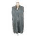 prologue Casual Dress - Shift V Neck Sleeveless: Gray Solid Dresses - Women's Size X-Large