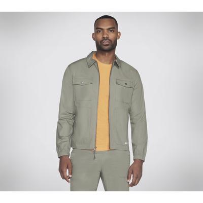 Skechers Men's GO WALK Envoy Jacket Top | Size 3XL | Olive/Gray | Cotton/Spandex