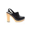 Tory Burch Mule/Clog: Slingback Platform Casual Black Print Shoes - Women's Size 11 - Round Toe