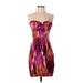 Bisou Bisou Casual Dress - Mini Open Neckline Sleeveless: Purple Dresses - Women's Size 4
