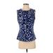 Calvin Klein Sleeveless Blouse: Blue Tops - Women's Size Small