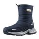 Winter Shoes Men's Winter Boots Lined Trainers Men's Warm Winter Snow Boots Non-Slip Hiking Shoes Combat Boots Men Outdoor Shoes Unisex, 01 Blue, 10 UK