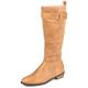 Journee Collection Womens Lelanni Tru Comfort Foam Stacked Heel Knee High Boots, Tan (Extra Wide Calf), 8 UK