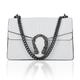 Aiqudou Crossbody Bag and Satchel Purse for Women - Fashion Snake Print Chain Purse Luxury PU Leather HandBag, Z-crocodile White