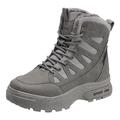 Winter Shoes Men's Winter Boots Waterproof Warm Lined Snow Boots Trainers Men's Non-Slip High Hiking Shoes Men Outdoor Shoes Winter for Hiking Work Camping, 01 Grey, 7 UK