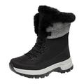 Winter Shoes Men's Winter Boots Lined Trainers Men's Warm Winter Snow Boots Hiking Shoes Non-Slip Combat Boots Men Outdoor Shoes for Work Camping, 01 black, 11 UK
