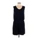 Uniqlo Casual Dress - Mini Scoop Neck Sleeveless: Blue Solid Dresses - Women's Size Large