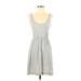 H&M Casual Dress - Mini Scoop Neck Sleeveless: Gray Solid Dresses - Women's Size X-Small