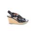 indigo by Clarks Wedges: Black Solid Shoes - Women's Size 8 - Open Toe