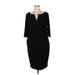 Adrianna Papell Casual Dress - Sheath: Black Solid Dresses - Women's Size 14 Plus