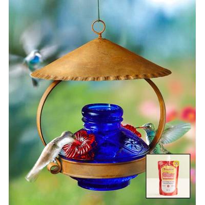 1-800-Flowers Home Decor Outdoor Garden Outdoor Garden Decor Delivery Lapis Blue Hummingbird Feeder Hummingbird Feeder W/ Nectar