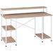 55 Inch Home Office Computer Desk Study Writing Workstation with Storage Shelves, CPU Stand, Durable X-Shaped Construction