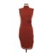 Ali & Jay Casual Dress - Bodycon Turtleneck Sleeveless: Brown Print Dresses - New - Women's Size Medium