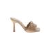 Vince Camuto Mule/Clog: Slide Stiletto Feminine Tan Solid Shoes - Women's Size 5 - Open Toe