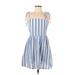 Shein Casual Dress - A-Line Square Sleeveless: Blue Print Dresses - Women's Size Medium