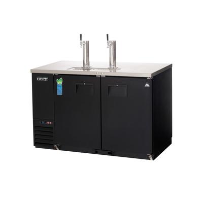 Everest Refrigeration EBD2 57 3/4" Kegerator Commercial Beer Dispenser w/ 2 Keg Capacity - 2 Columns, Black, 115v