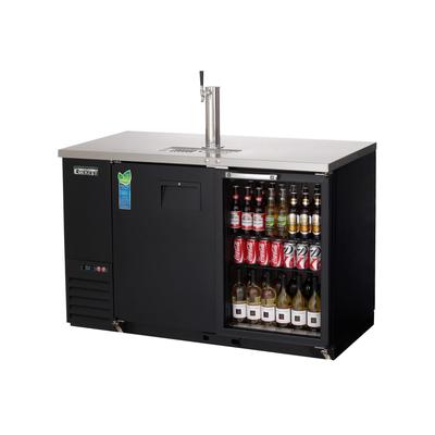 Everest Refrigeration EBD2-BBG-24 57 3/4" Back Bar Kegerator Commercial Beer Dispenser w/ 1 Keg Capacity - 1 Column, Black, 115v, Black Vinyl Exterior, (1) 1/2 size Barrel Keg