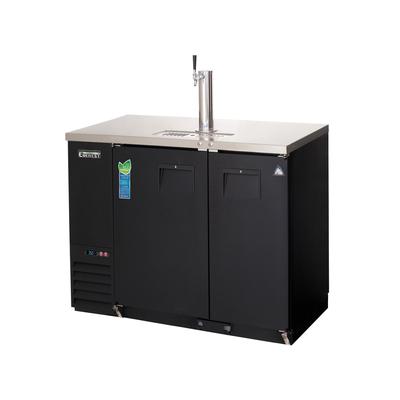 Everest Refrigeration EBDS2-BB-24 49" Back Bar Kegerator Commercial Beer Dispenser w/ 1 Keg Capacity - 1 Column, Black, 115v