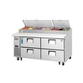 Everest Refrigeration EPPR2-D4 EOTP Series 71" Pizza Prep Table w/ Refrigerated Base, 115v, Stainless Steel