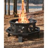 Vicinity Cast Iron Outdoor Wood Burning Fireplace Cast Iron/Iron in Black/Brown/Gray | 17.52 H x 35.04 W in | Wayfair WP001-35