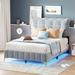 hanada Beds Platform Bed Upholstered/Velvet, Metal in Gray/White | 47 H x 60.4 W x 81.7 D in | Wayfair Hada20236035