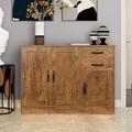 Home Decor Modern Buffet Sideboard, Entryway Serving Storage Sideboard, Modern Sideboard DAGEDAGEW33137240 in Brown | Wayfair