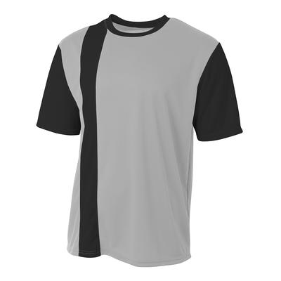 A4 NB3016 Athletic Youth Legend Soccer Jersey T-Shirt in Silver/Black size 2XS | Polyester A4NB3016