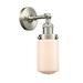 Beachcrest Home™ 1 - Light Dimmable Armed Sconce Glass/Metal in Gray/White | 12.75 H x 4.5 W x 7.5 D in | Wayfair A547331A510B4E67BDA0FC648E1C39C1