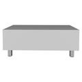 Loon Peak® Evania 32" White Manufactured Wood Rectangular Lift Top Coffee Table w/ Drawer & Shelf Wood in White/Brown | 21.4 H x 31.5 W in | Wayfair