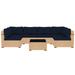 Latitude Run® Ikeya 7 Piece Sectional Seating Group w/ Cushions in Blue | 25.8 H x 156.8 W x 57.6 D in | Outdoor Furniture | Wayfair