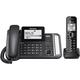 Panasonic 2-Line Corded/Cordless Phone System with 1 Handset - Answering Machine Link2Cell 3-Way Conference Call Block Long Range DECT 6.0 Bluetooth - KX-TG9581B (Black)