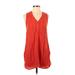 Maeve by Anthropologie Casual Dress V-Neck Sleeveless: Red Solid Dresses - Women's Size X-Small