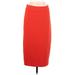 Ann Taylor Casual Pencil Skirt Knee Length: Orange Print Bottoms - Women's Size 6