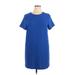 FELICITY & COCO Casual Dress - Shift Crew Neck Short sleeves: Blue Print Dresses - Women's Size X-Large