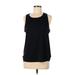 RBX Active Tank Top: Black Polka Dots Activewear - Women's Size Large