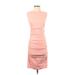 Nicole Miller Artelier Casual Dress - Sheath High Neck Sleeveless: Pink Solid Dresses - Women's Size 2