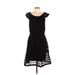 M Missoni Cocktail Dress - Party Scoop Neck Short sleeves: Black Solid Dresses - Women's Size 12