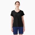 Dickies Women's V-Neck T-Shirt - Black Size XL (FS306)