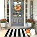 iOhouze Small Area Rugs 2 x 3 ft Washable Outdoor Rugs Black White Striped Front Door Mats Welcome Mats for Porch Entryway Home Entrance