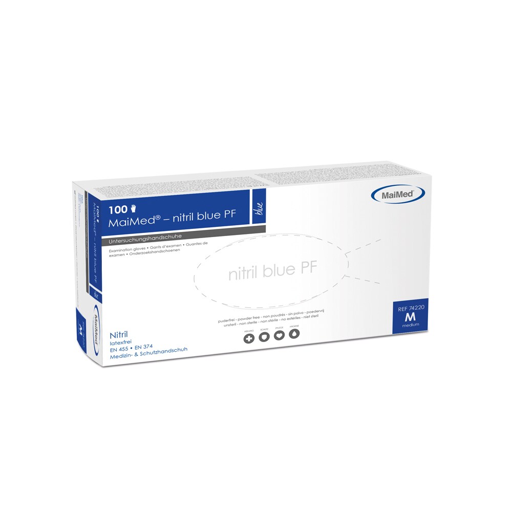 MaiMed Nitril Blue | 1000 Nitrilhandschuhe | blau | Gr. XL | Einweghandschuhe Image