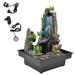 Resin Desktop Fountain Indoor Waterfall Fountain Desk Rockery Decoratopns with Atomizer for Home OfficeEU Plug 220V