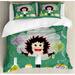 Science Party Duvet Cover Set Image of Mad Scientist Holding Smoke Puffs from Test Tubes Decorative 3 Piece Bedding Set with 2 Pillow Shams King Size Laurel Green and Multicolor by Ambesonne