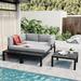Spaco Patio Furniture Set for Patio Outdoor Sectional Sofa Set with End Table Patio Conversation Set for Backyard Balcony Garden Gray