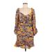 Ranna Gill Casual Dress - Wrap: Orange Print Dresses - Women's Size Medium