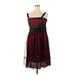 R&M Richards Cocktail Dress - Mini Square Sleeveless: Burgundy Solid Dresses - Women's Size 14