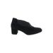 Eric Michael Heels: Slip-on Chunky Heel Work Black Solid Shoes - Women's Size 37 - Round Toe