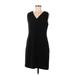 Banana Republic Casual Dress - Mini V Neck Sleeveless: Black Print Dresses - Women's Size 6